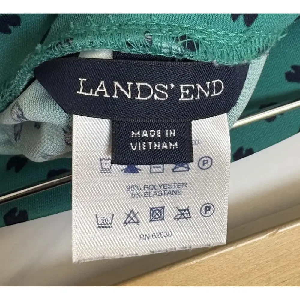 Lands’ End Women’s Green Printed A Line Skirt Size M 10 12 Pull On Stretch - Picture 3 of 5